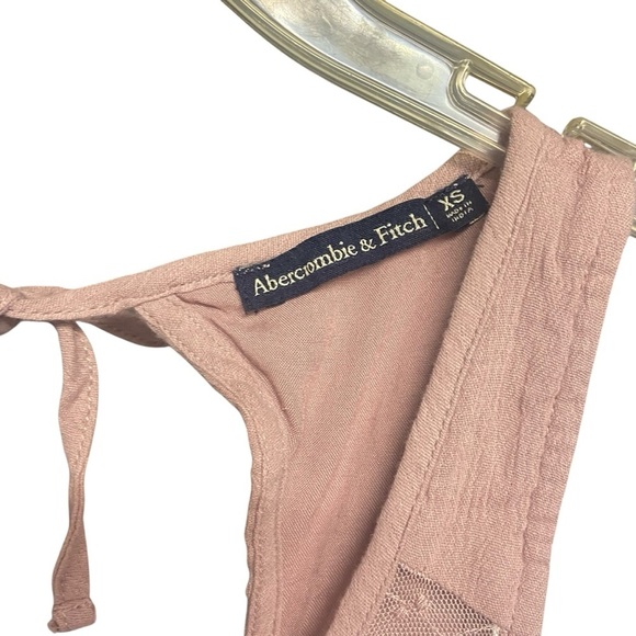 Abercrombie & Fitch Fairy Dress Size XS Mauve Empire Waist Embroidered Boho - Picture 4 of 11